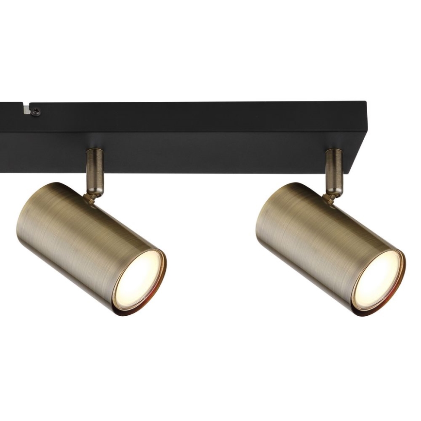 Globo - Спот 4xGU10/35W/230V черен/месинг