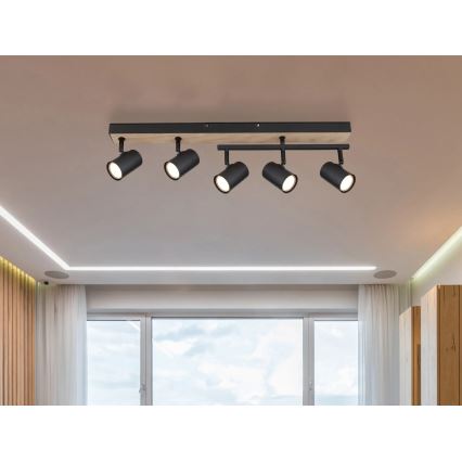 Globo - Спот 5xGU10/35W/230V черен/кафяв