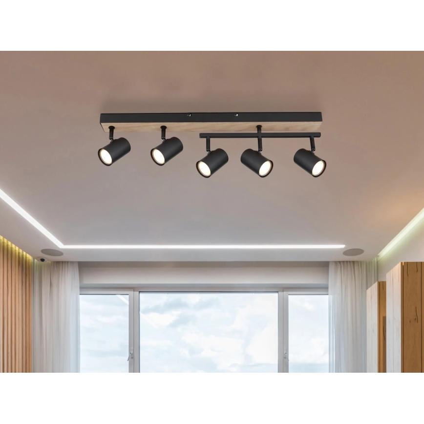 Globo - Спот 5xGU10/35W/230V черен/кафяв