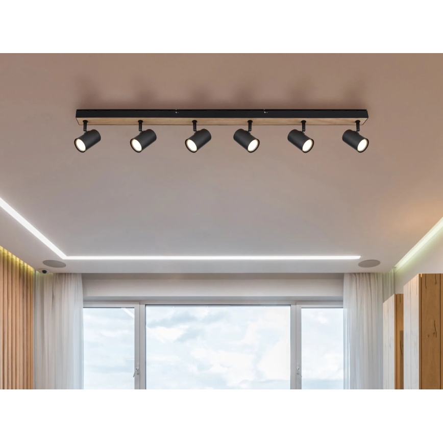 Globo - Спот 6xGU10/35W/230V черен/кафяв