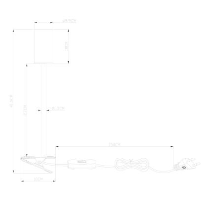 Globo - Гъвкава лампа с щипка 1xGU10/25W/230V черна