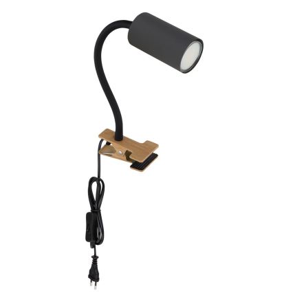 Globo - Гъвкава лампа с щипка 1xGU10/25W/230V сив/кафяв