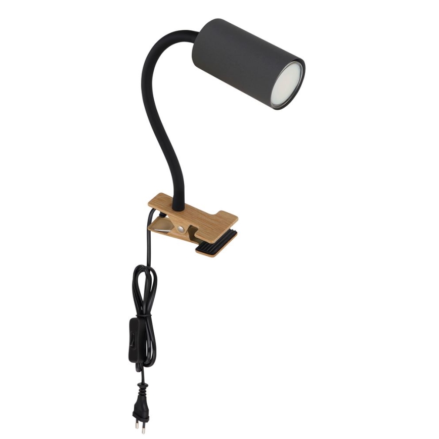 Globo - Гъвкава лампа с щипка 1xGU10/25W/230V сив/кафяв