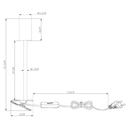 Globo - Гъвкава лампа с щипка 1xGU10/25W/230V сив/кафяв
