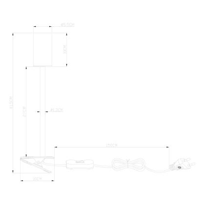 Globo - Гъвкава лампа с щипка 1xGU10/25W/230V