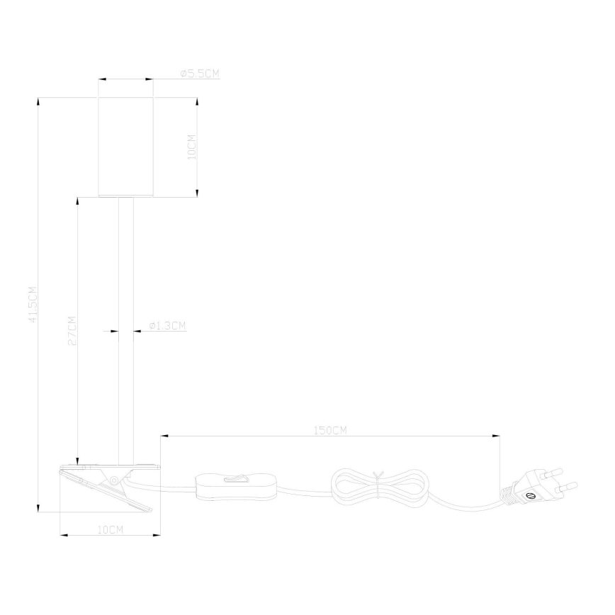 Globo - Гъвкава лампа с щипка 1xGU10/25W/230V