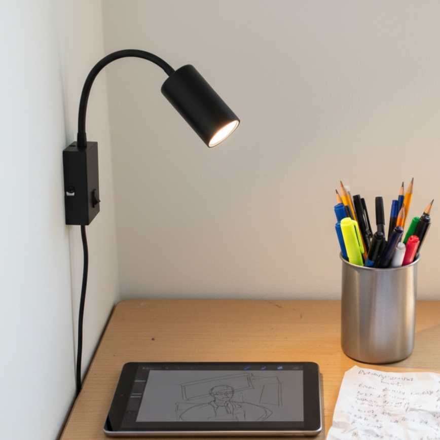 Globo - Гъвкав аплик 1xGU10/25W/230V черен