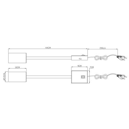 Globo - Гъвкав аплик ROBBY 1xGU10/25W/230V черен