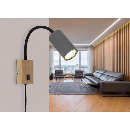 Globo - Гъвкав аплик 1xGU10/25W/230V сив/кафяв