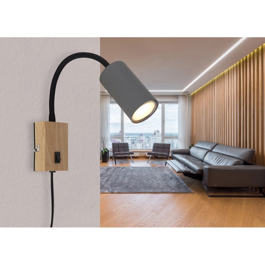 Globo - Гъвкав аплик 1xGU10/25W/230V сив/кафяв