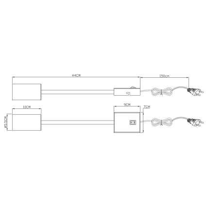 Globo - Гъвкав аплик 1xGU10/25W/230V черен/месинг