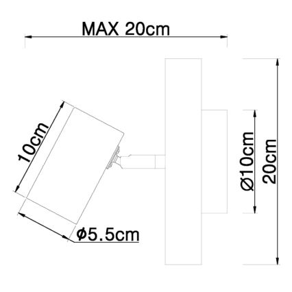 Globo - Стенен спот 1xGU10/5W/230V дървен/метален