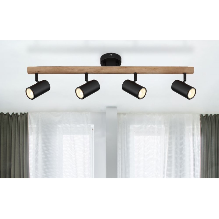 Globo - Спот 4xGU10/5W/230V дървен/метален