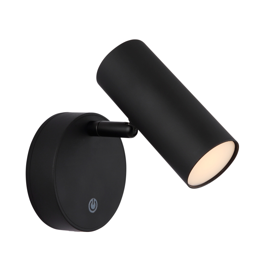 Globo - димируемо презареждаемо стенено точково осветително тяло LED/0,4W/3,7V 1800 mAh черно