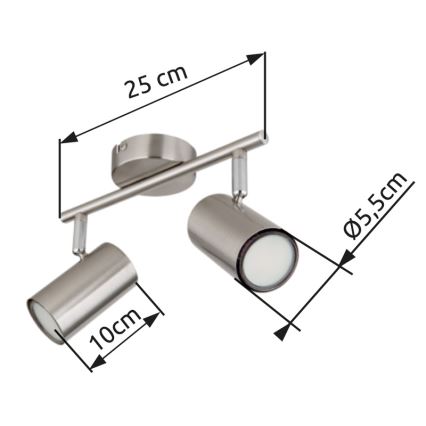 Globo - Спот 2xGU10/25W/230V матов хром