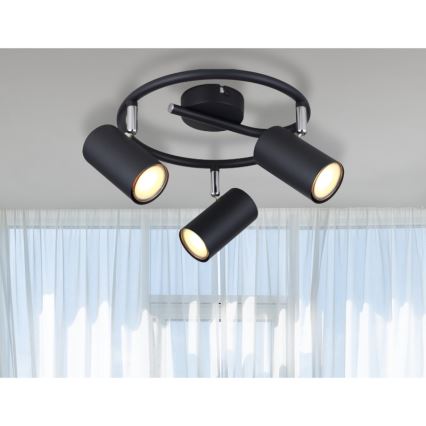 Globo - Спот 3xGU10/25W/230V черен
