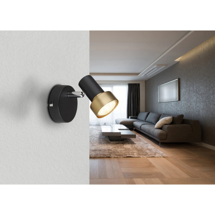 Globo - Спот аплик 1xGU10/25W/230V черен/златист