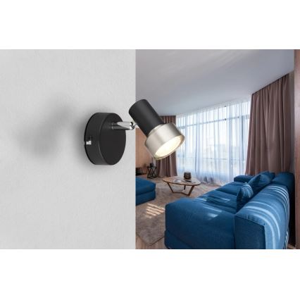 Globo - Спот аплик 1xGU10/25W/230V черен/сребрист