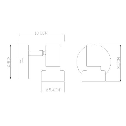 Globo - Спот аплик 1xGU10/25W/230V черен/сребрист
