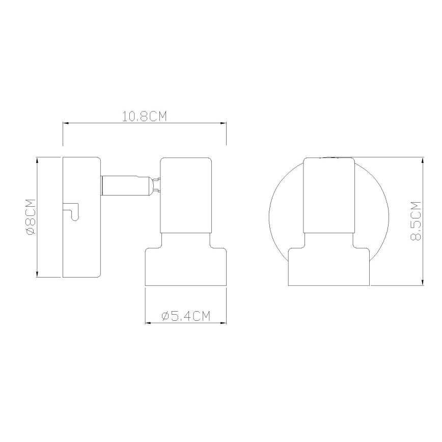 Globo - Спот аплик 1xGU10/25W/230V черен/сребрист