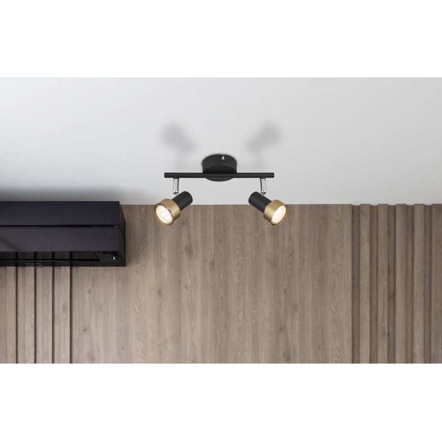 Globo - Спот  2xGU10/25W/230V черен/златист