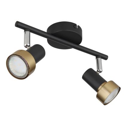Globo - Спот  2xGU10/25W/230V черен/златист