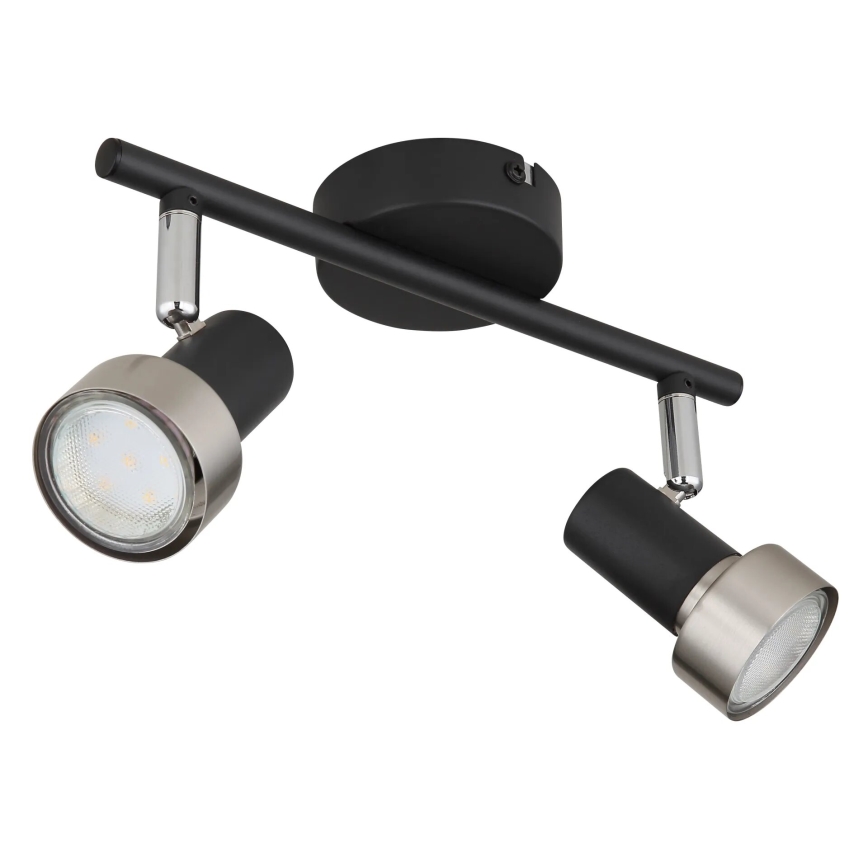 Globo - Спот  2xGU10/25W/230V черен/сребрист