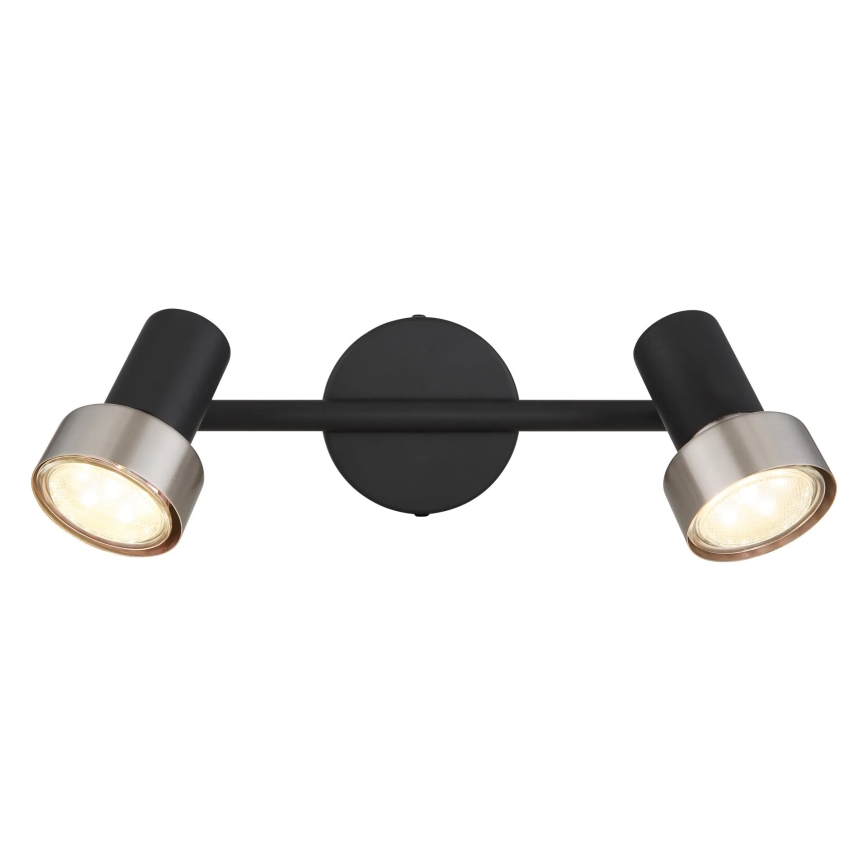 Globo - Спот  2xGU10/25W/230V черен/сребрист