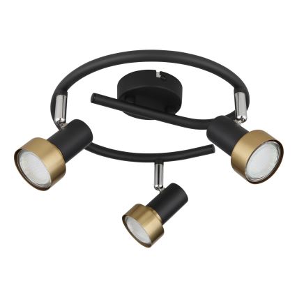 Globo - Спот  3xGU10/25W/230V черен/златист