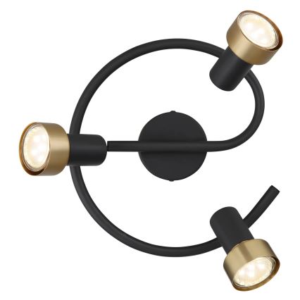 Globo - Спот  3xGU10/25W/230V черен/златист