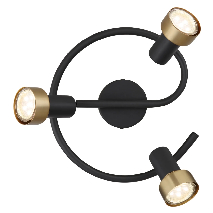 Globo - Спот  3xGU10/25W/230V черен/златист