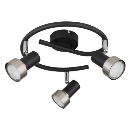 Globo - Спот  3xGU10/25W/230V черен/сребрист