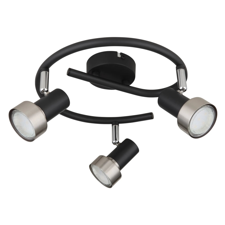 Globo - Спот  3xGU10/25W/230V черен/сребрист