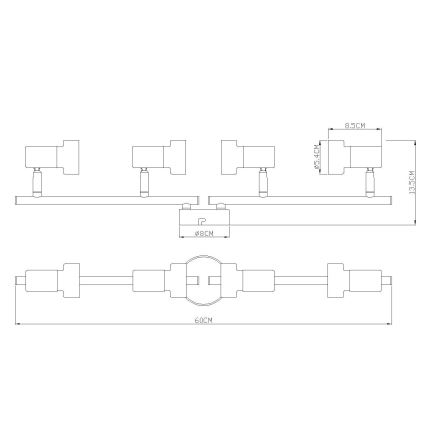 Globo - Спот  4xGU10/25W/230V черен/златист