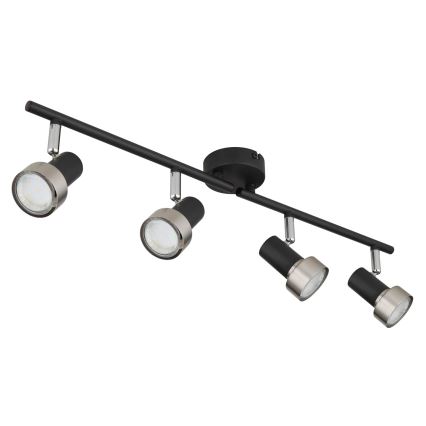 Globo - Спот  4xGU10/25W/230V черен/сребрист