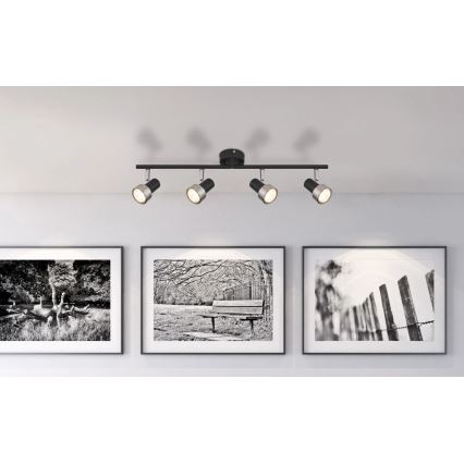 Globo - Спот  4xGU10/25W/230V черен/сребрист