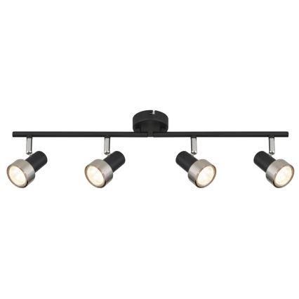 Globo - Спот  4xGU10/25W/230V черен/сребрист