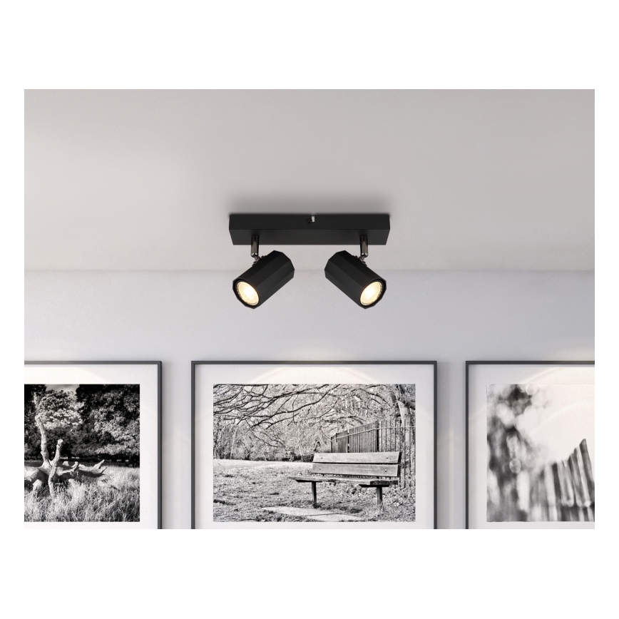 Globo - Спот 2xGU10/25W/230V черен