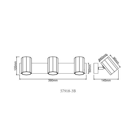 Globo - Спот 3xGU10/25W/230V черен