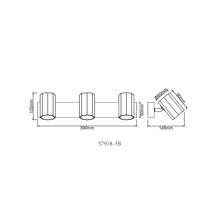 Globo - Спот 3xGU10/25W/230V черен