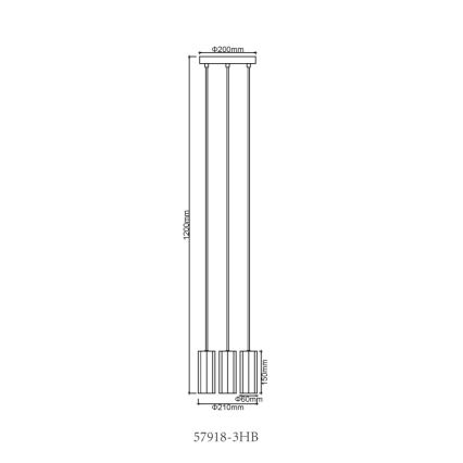 Globo - Пендел 3xGU10/25W/230V черен