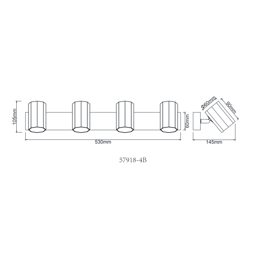Globo - Спот 4xGU10/25W/230V черен