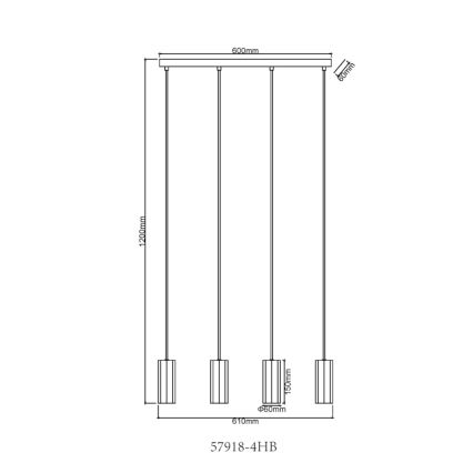 Globo - Пендел 4xGU10/25W/230V черен