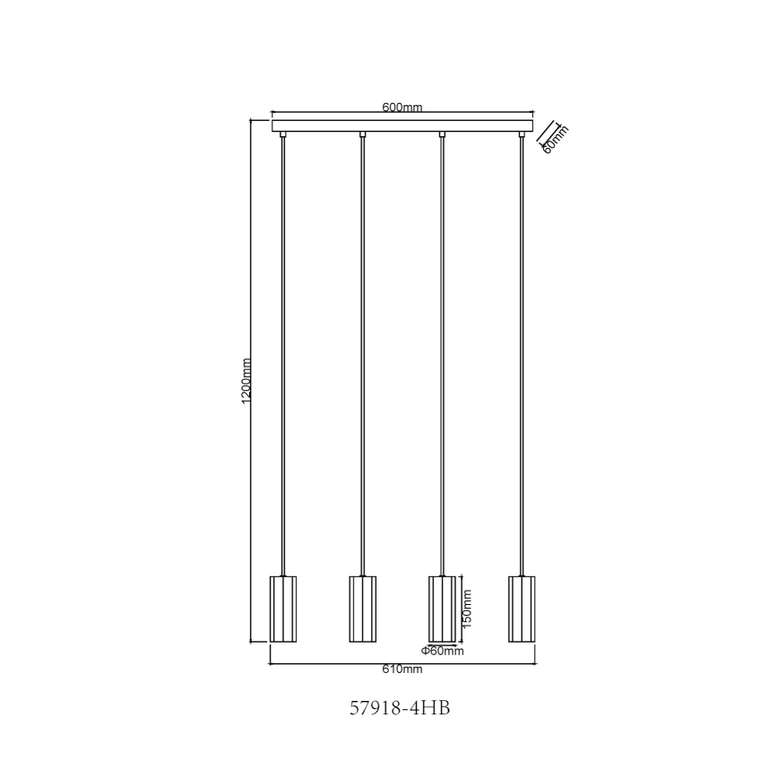 Globo - Пендел 4xGU10/25W/230V черен