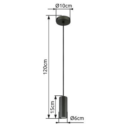 Globo - Пендел 1xGU10/25W/230V черен