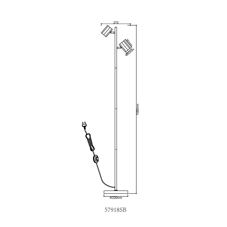 Globo - Лампион 2xGU10/5W/230V черен