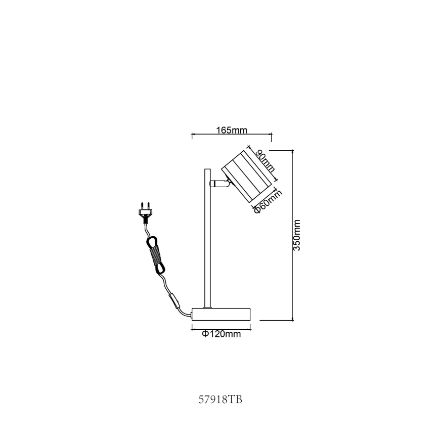 Globo - Настолна лампа 1xGU10/5W/230V черен