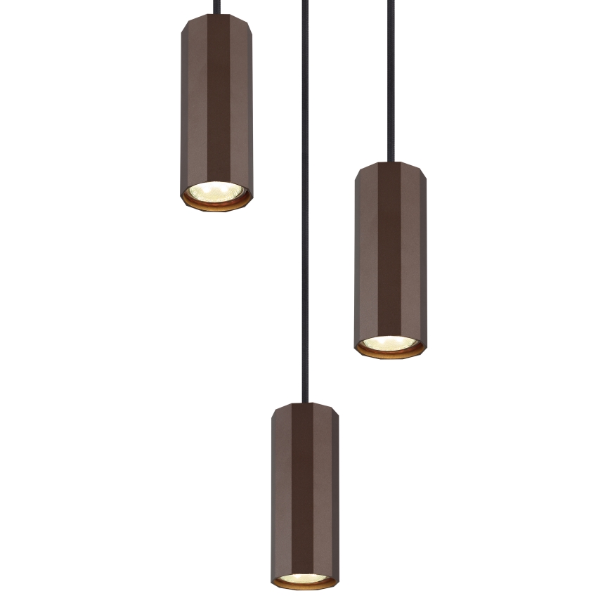 Globo - Пендел 3xGU10/25W/230V кафяв
