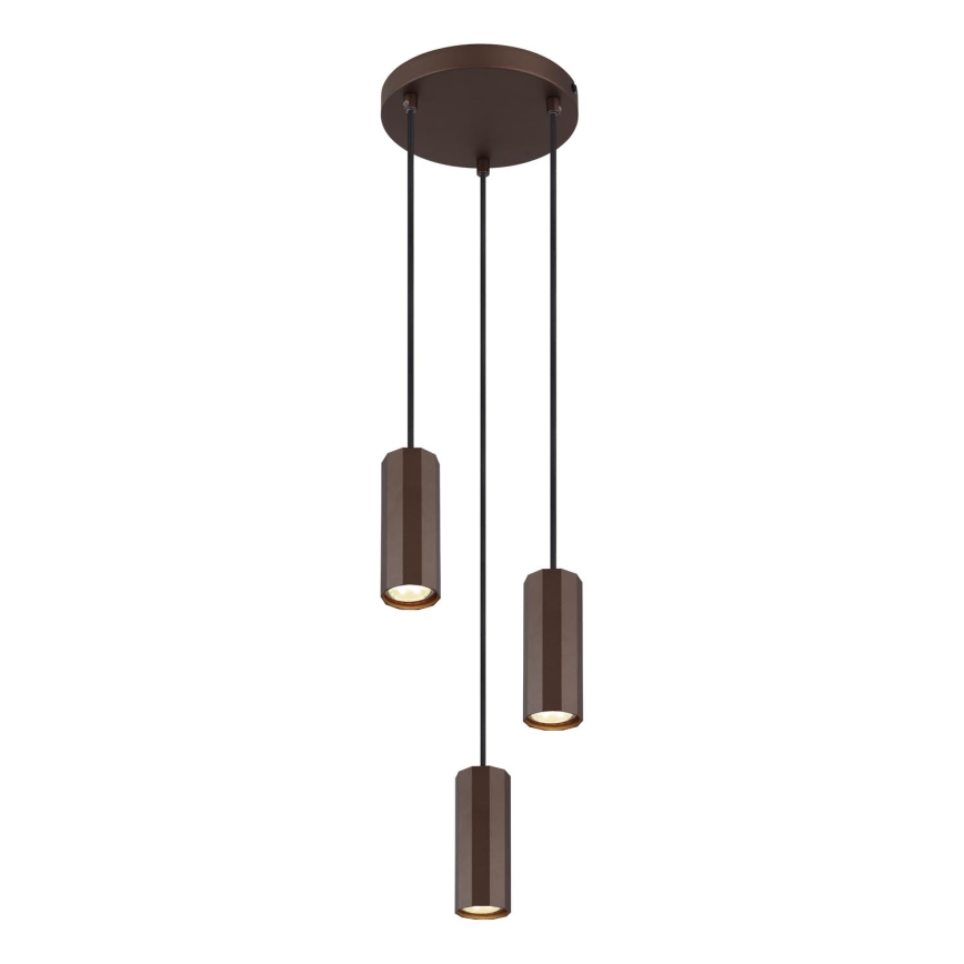 Globo - Пендел 3xGU10/25W/230V кафяв