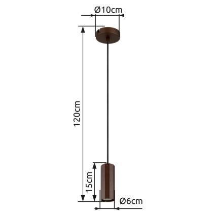 Globo - Пендел 1xGU10/25W/230V кафяв